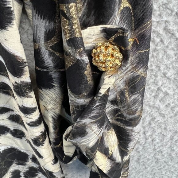 Statement Animal Print Cardigan Small Cocktail Party Mob Wife Evening Glam Layer - Picture 3 of 8